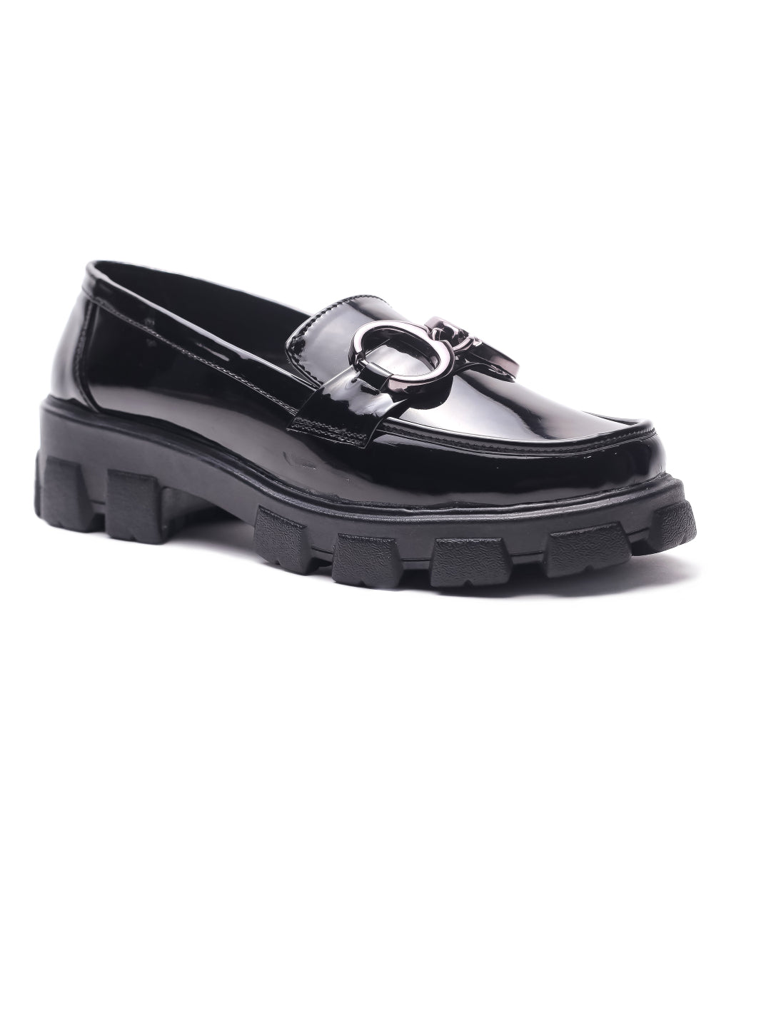 Brauch Black Patent Embellished Loafer Shoe