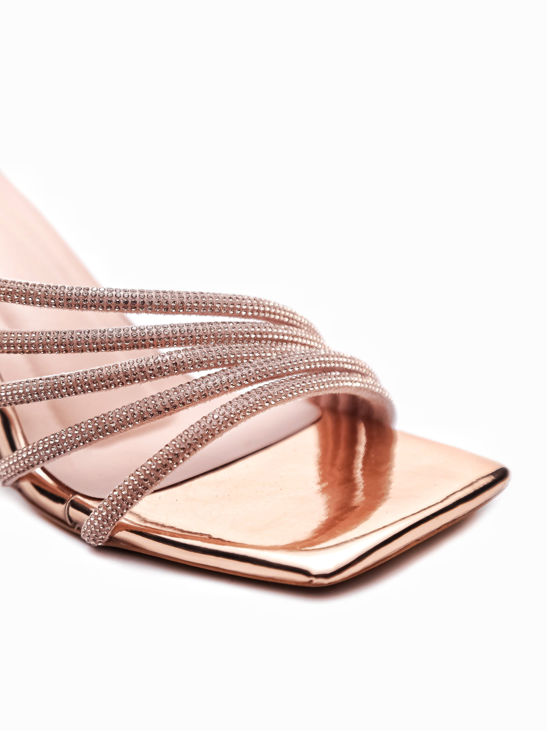 Brauch Rose Gold Rhinestone Multi-straps heel