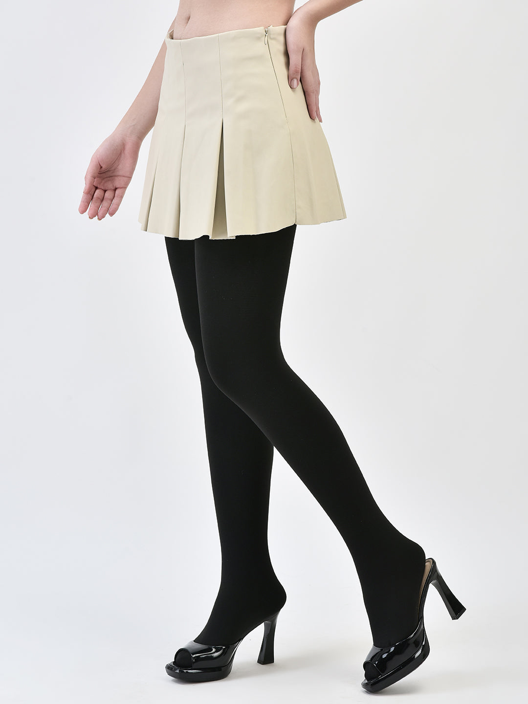 Brauch Women Fleece Black Stretchable Winter Stockings