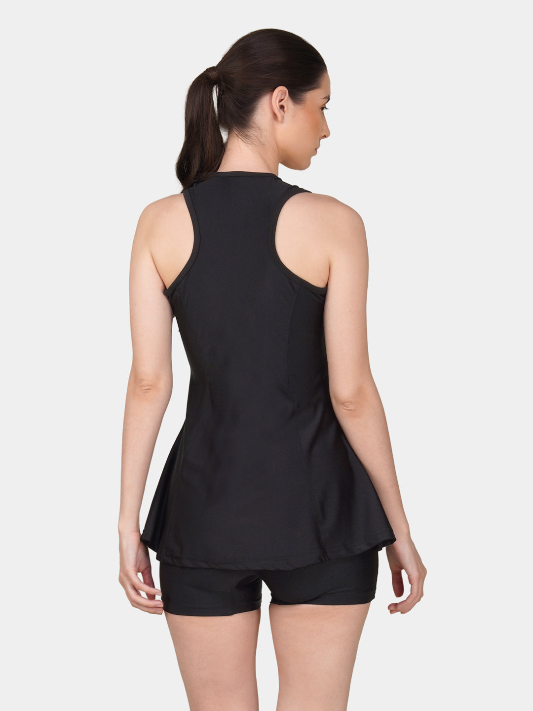 Brauch Women Black Padded Active Fit 2-Piece Swimwear Set