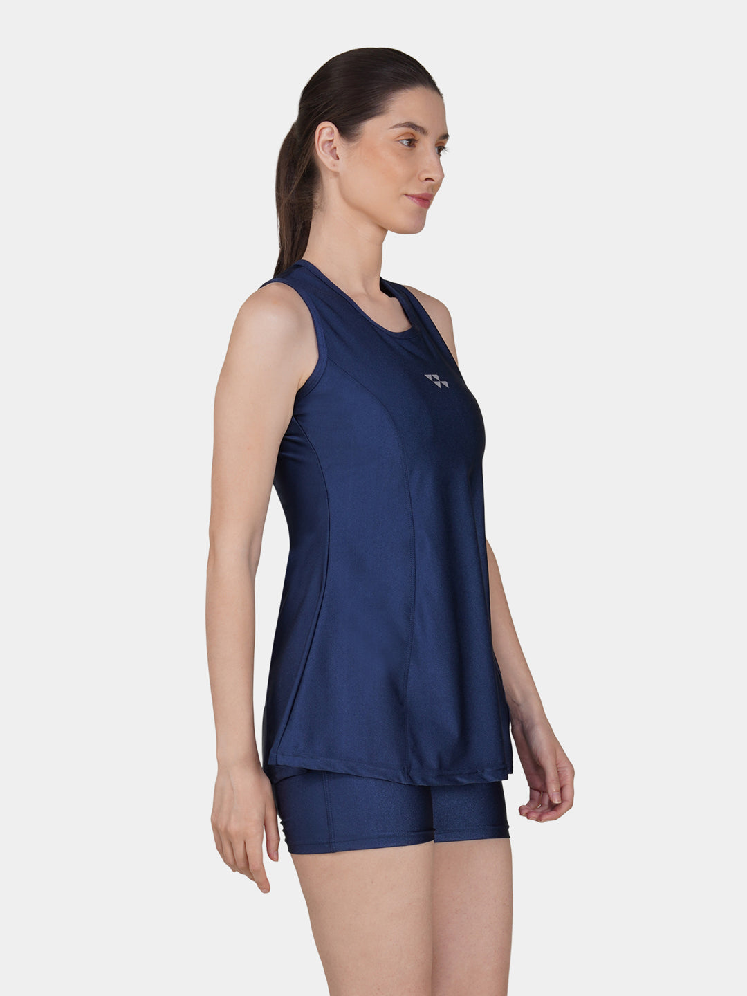 Brauch Women Navy Blue Padded Active Fit 2-Piece Swimwear Set