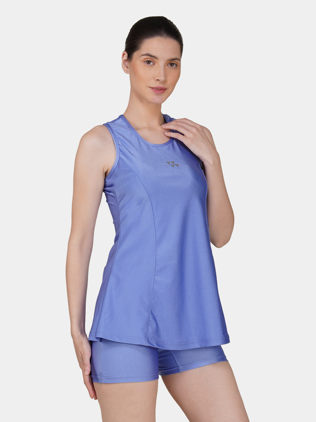 Brauch Women Blue Padded Active Fit 2-Piece Swimwear Set