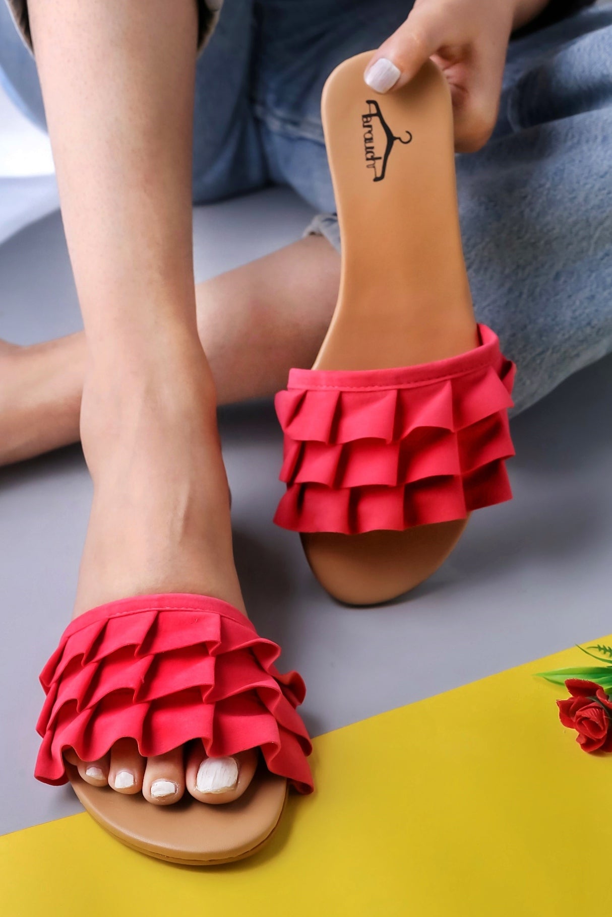 Brauch Pink Suede Frock Flats