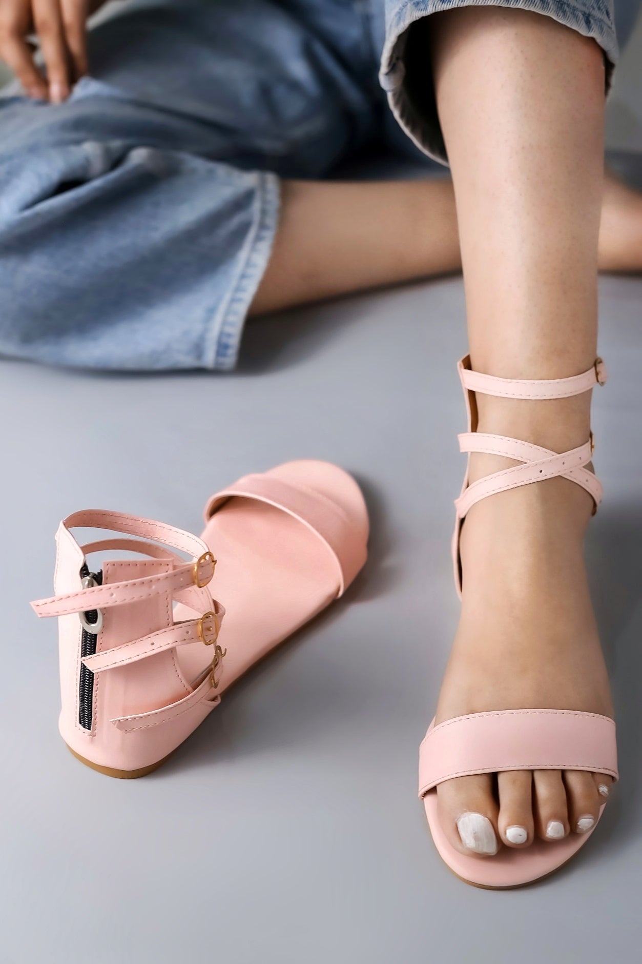 Brauch Women's Pink High Multi Strap Sandal