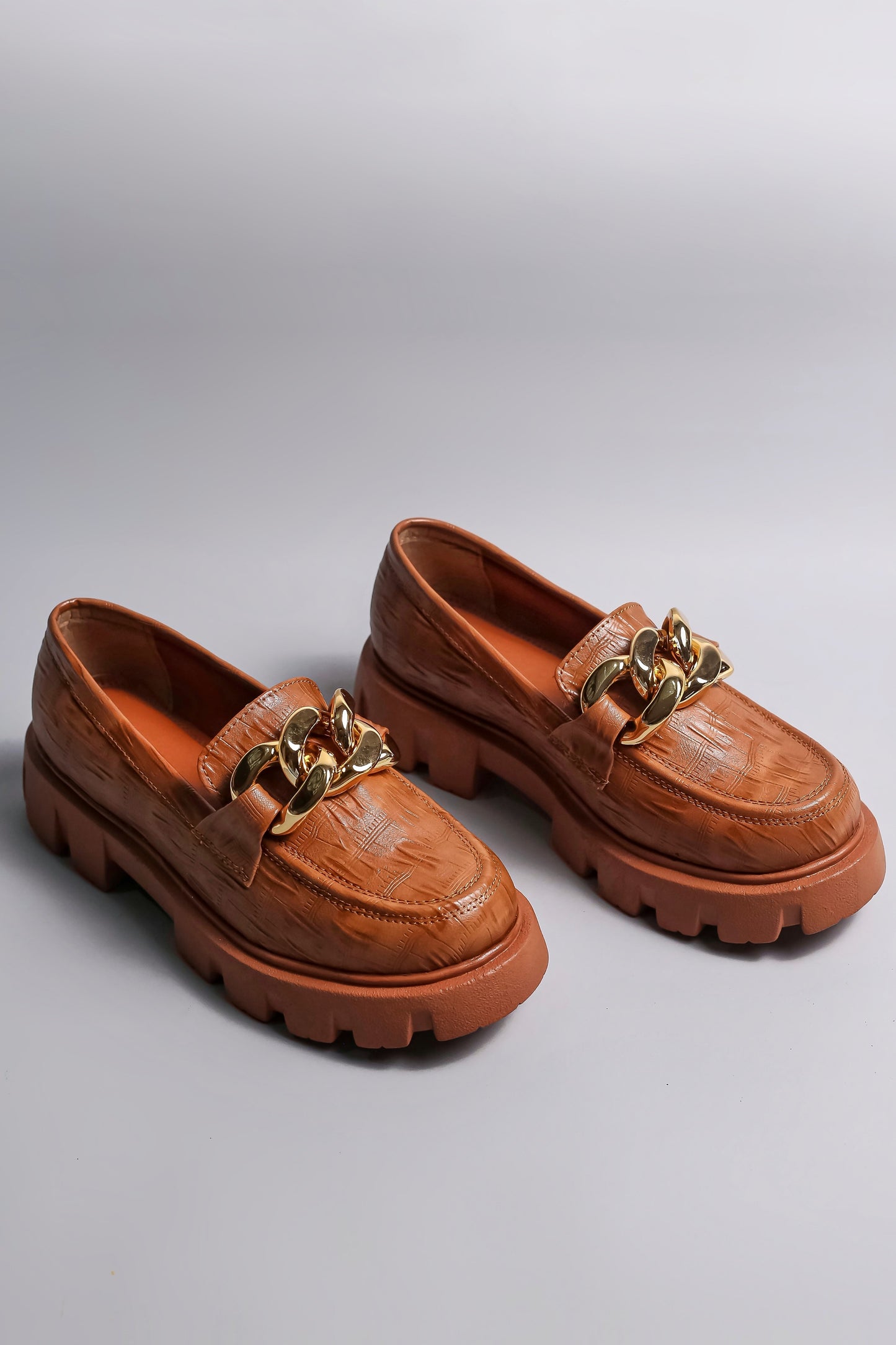 Brauch Tan Patterned Embellished Loafer Shoe