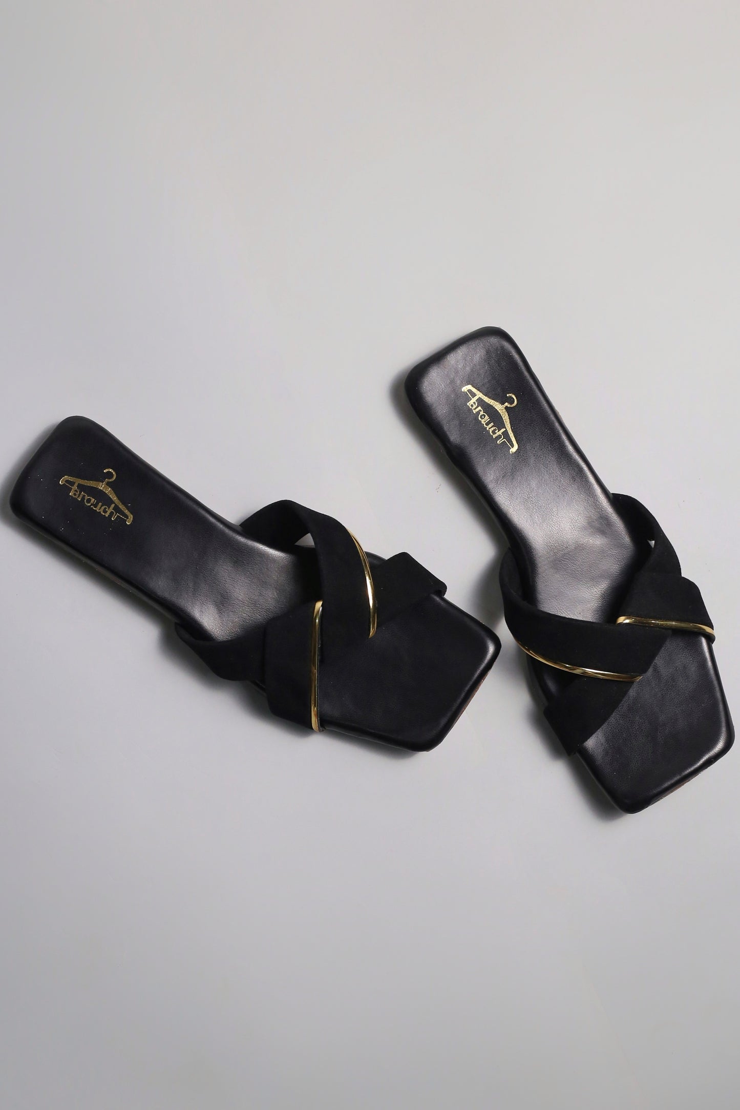 Brauch Women Black Suede Cross Flats