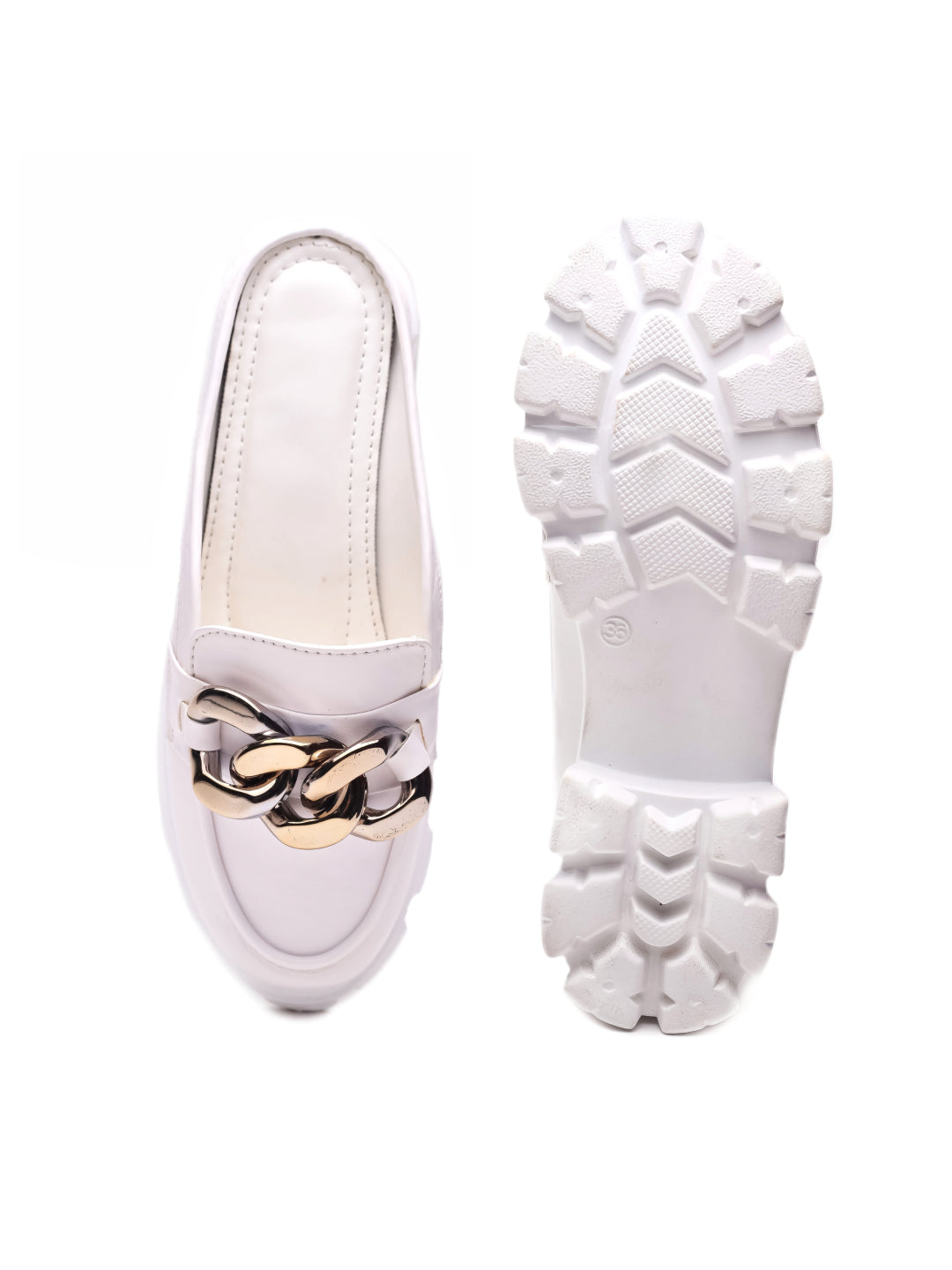 Brauch White Embellished Slip-on Loafer Shoe