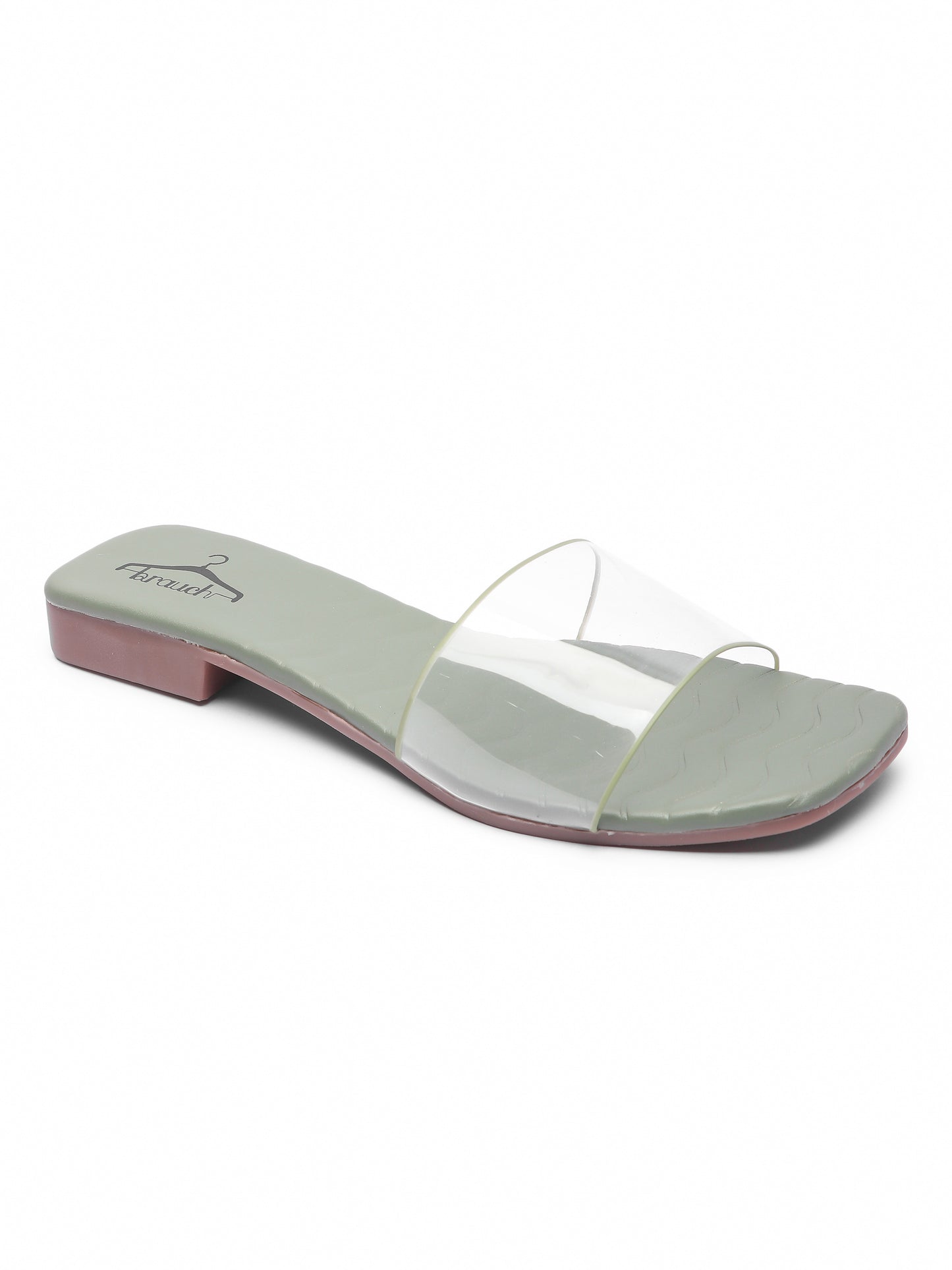 Brauch Olive Transparent Patterned Flats