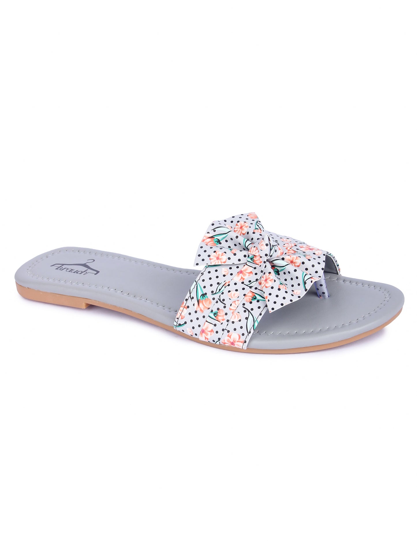 Brauch Women's Grey Flower Bow Flats