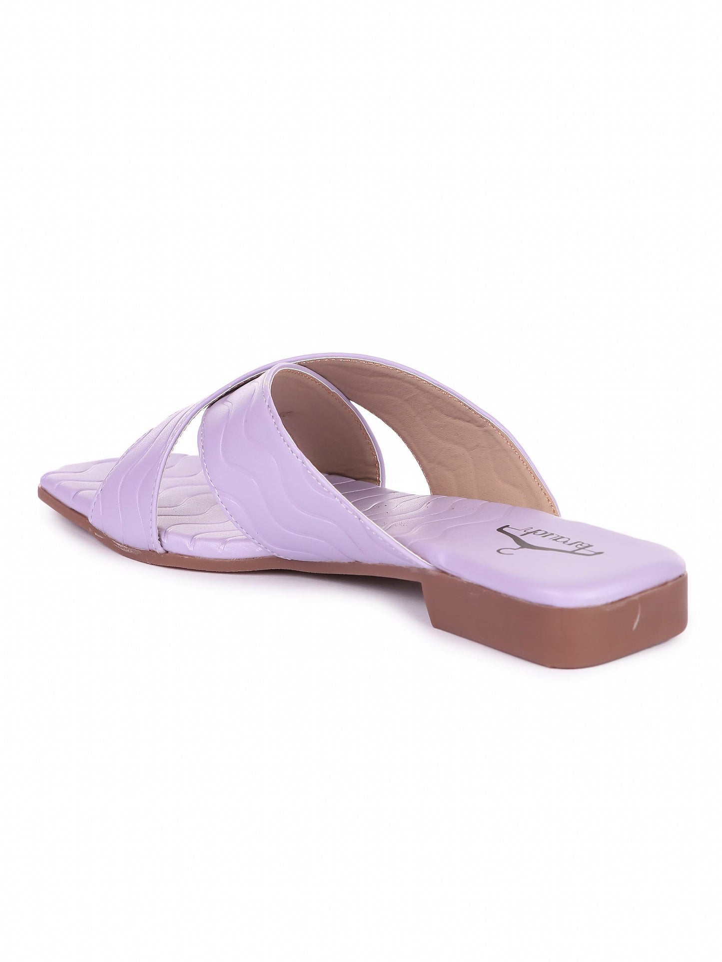 Brauch Lavender Cross Strap Patterned Flats