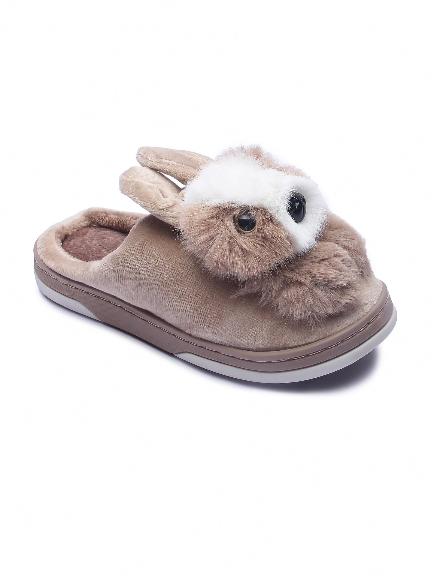 Brauch Women's Tan Cute Rabbit Winter Slippers