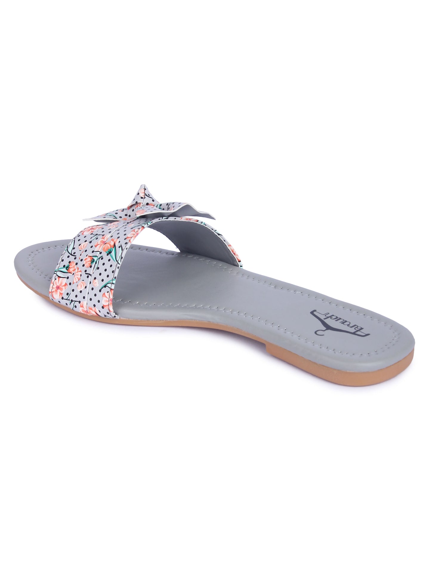 Brauch Women's Grey Flower Bow Flats