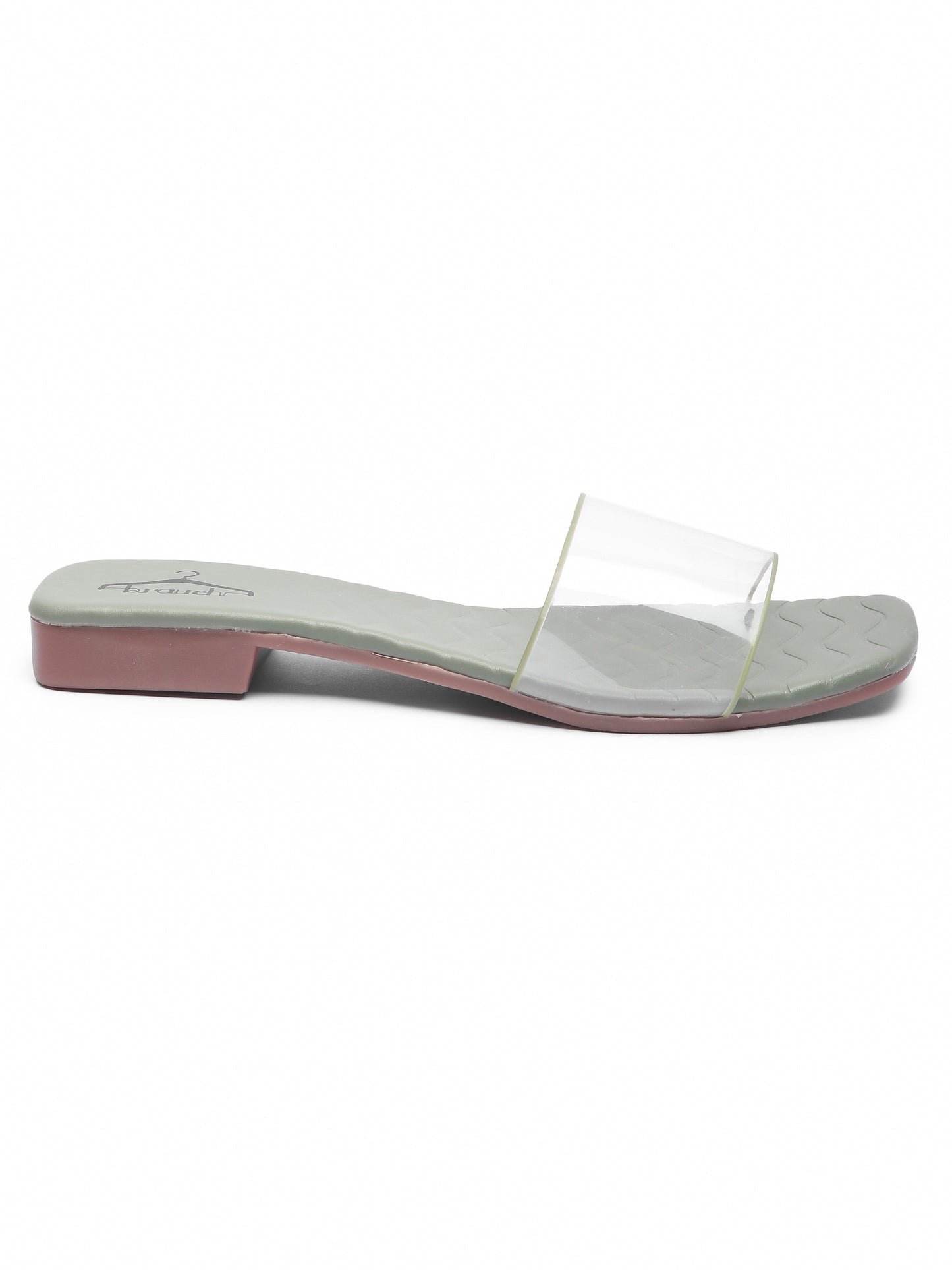 Brauch Olive Transparent Patterned Flats