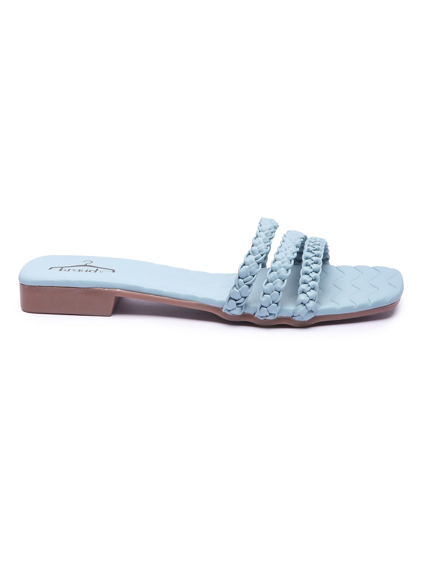 Brauch Blue Braided Multistrap Patterned Flats