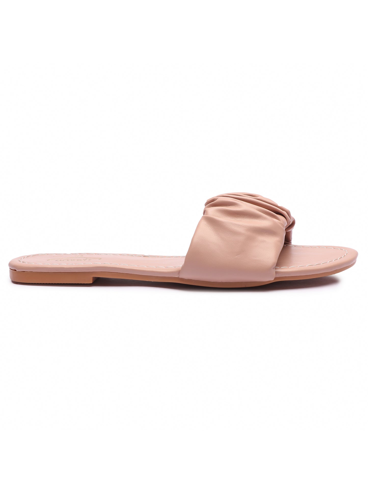 Brauch Women's Pink Pleated Flat Sandal