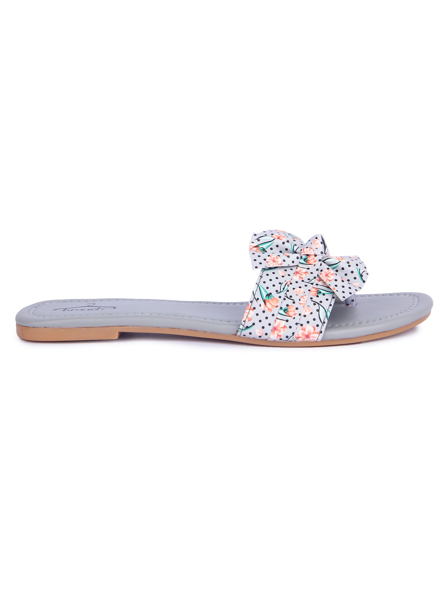 Brauch Women's Grey Flower Bow Flats
