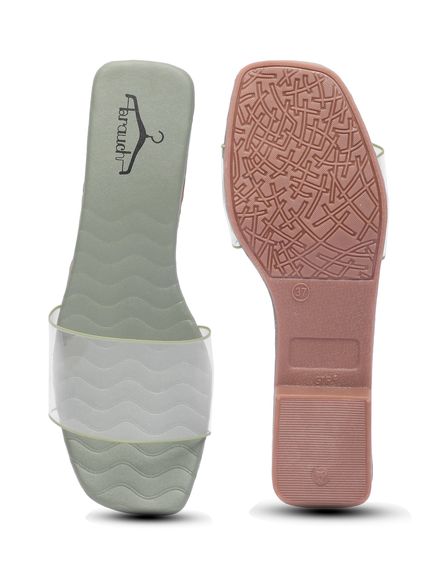 Brauch Olive Transparent Patterned Flats