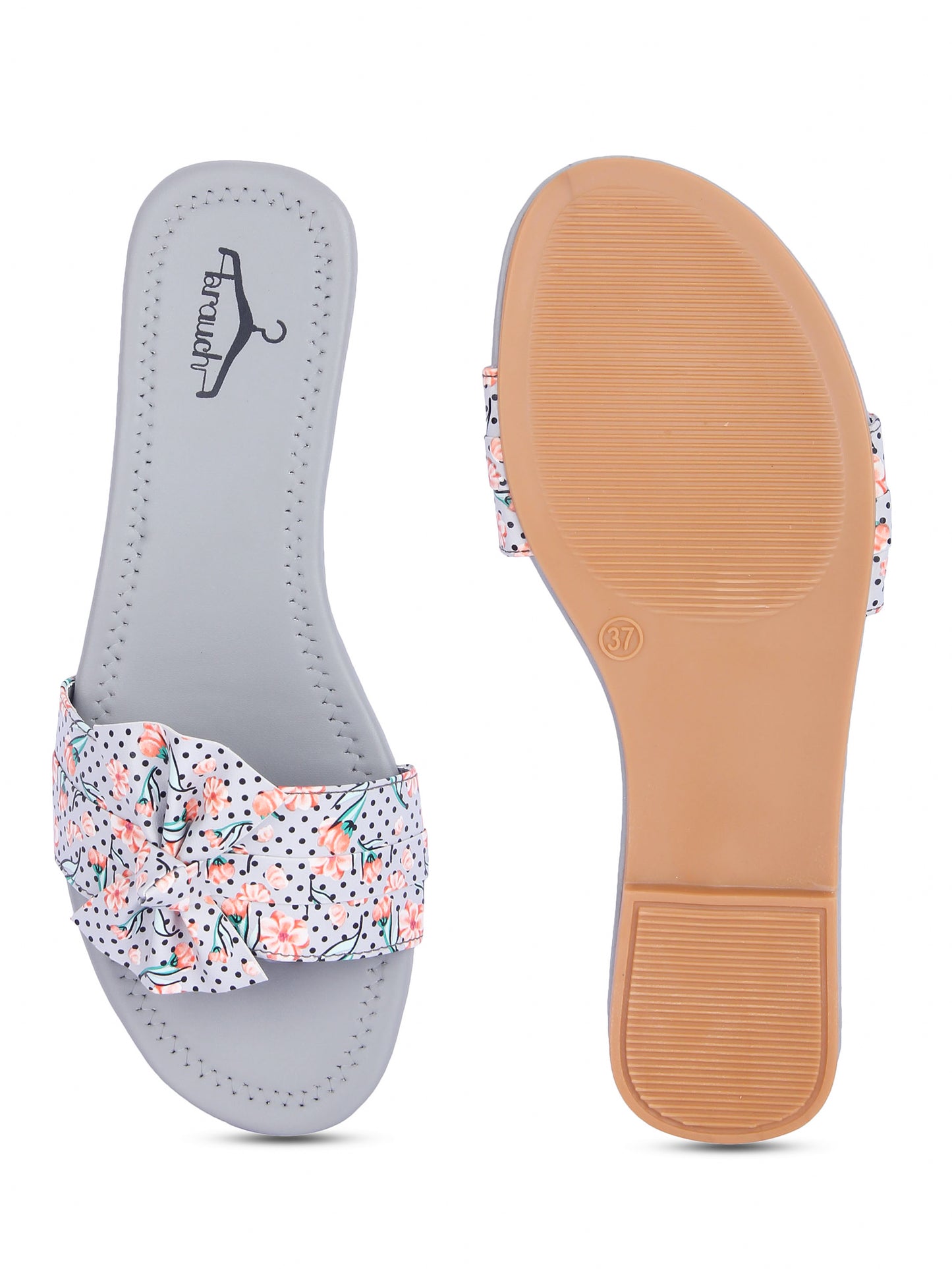 Brauch Women's Grey Flower Bow Flats