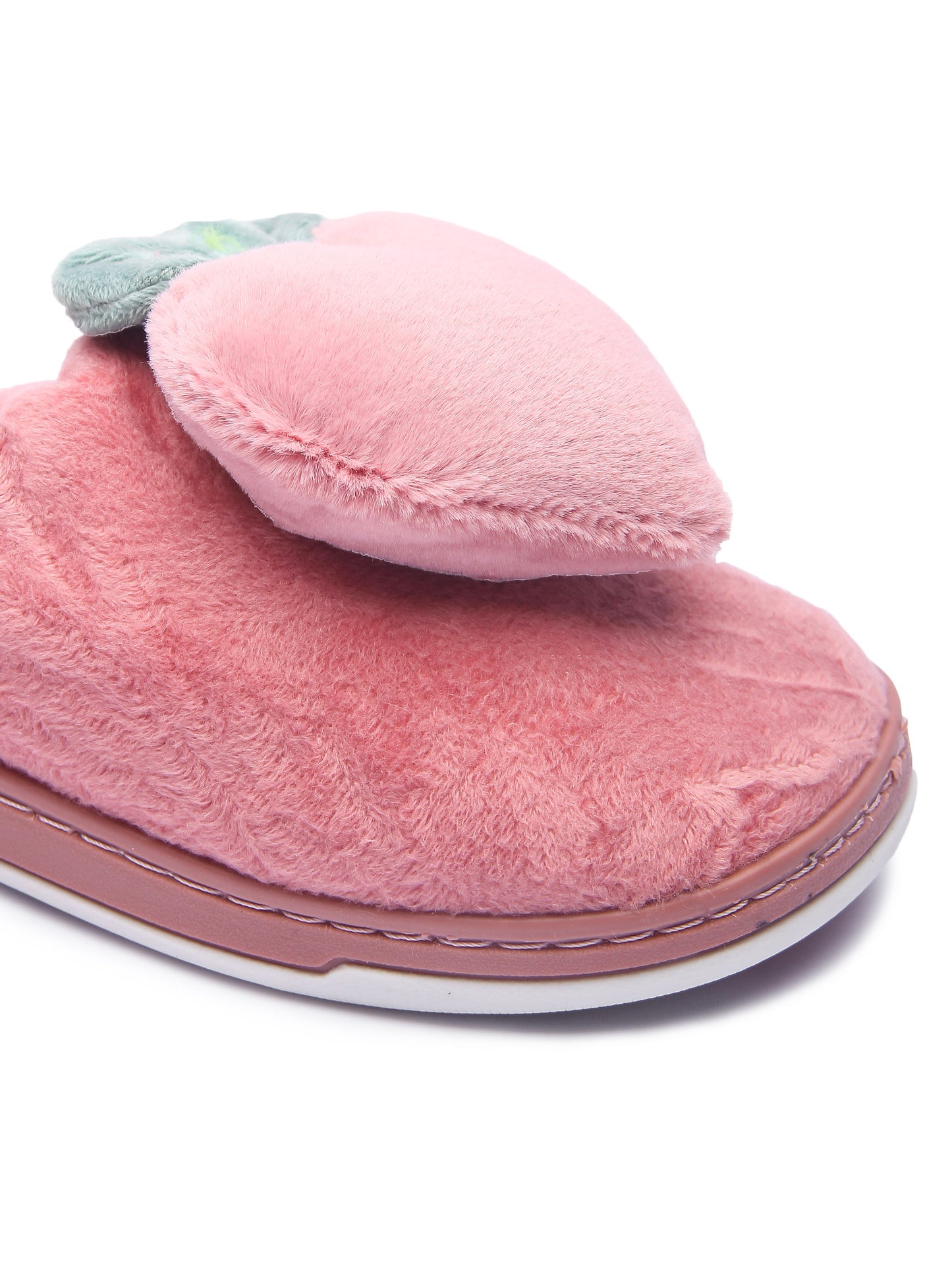 Brauch Women's Pink Fur Heart Apple Winter Slippers