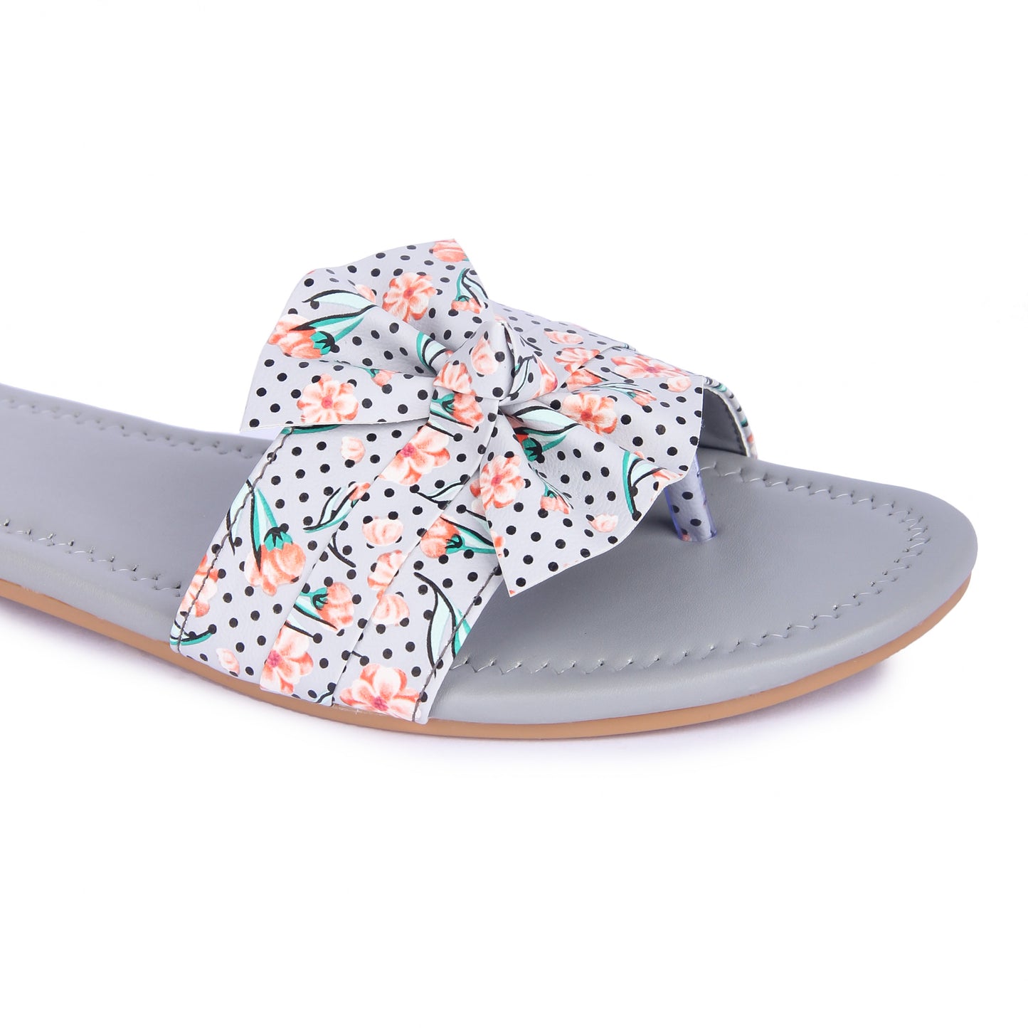 Brauch Women's Grey Flower Bow Flats