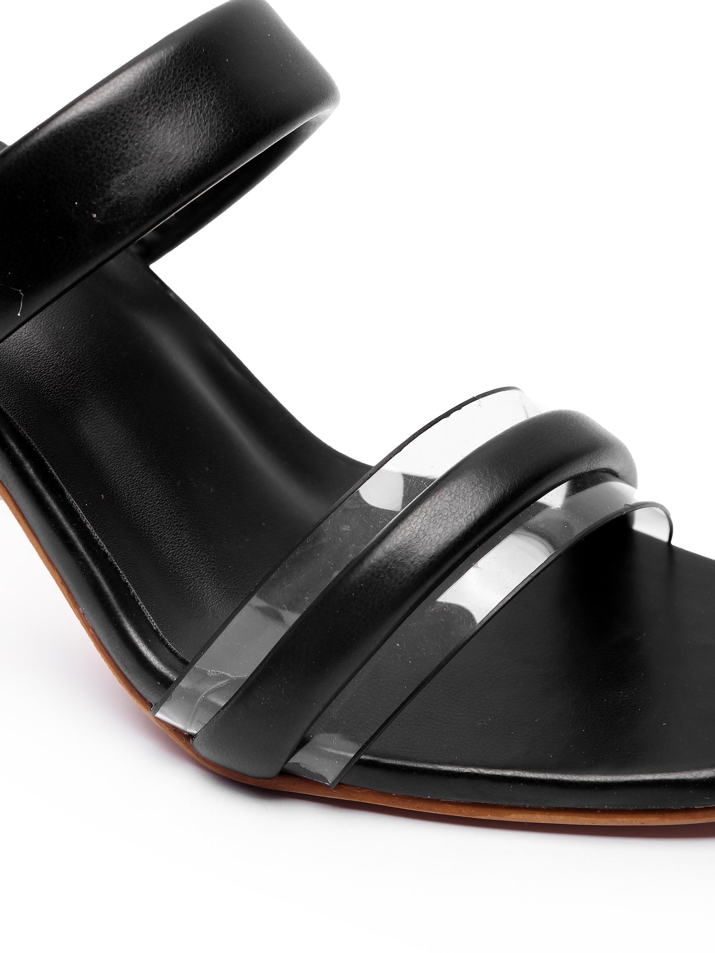 Brauch Women's Black Transparent Upper Spool Heel