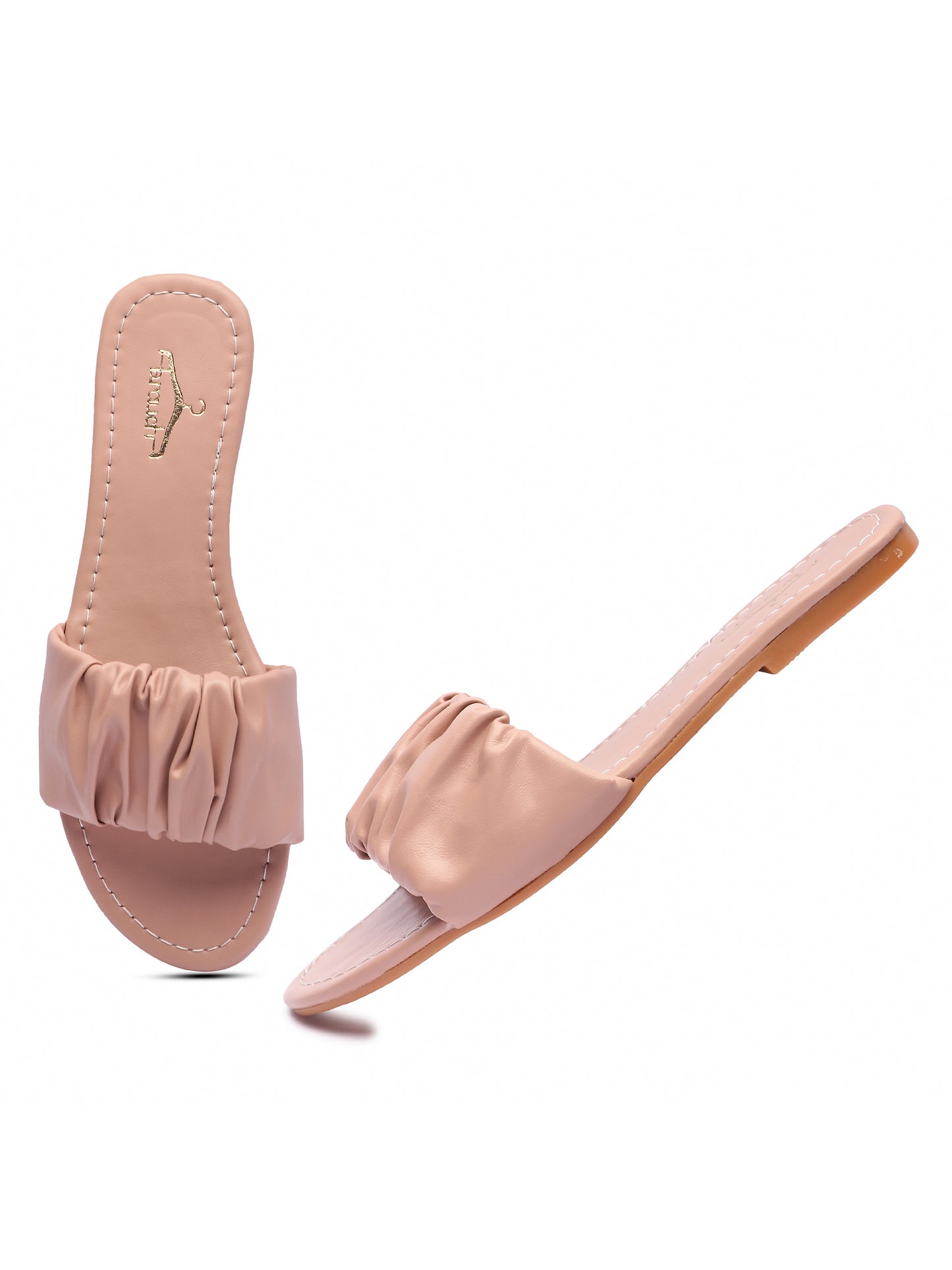 Brauch Women's Pink Pleated Flat Sandal