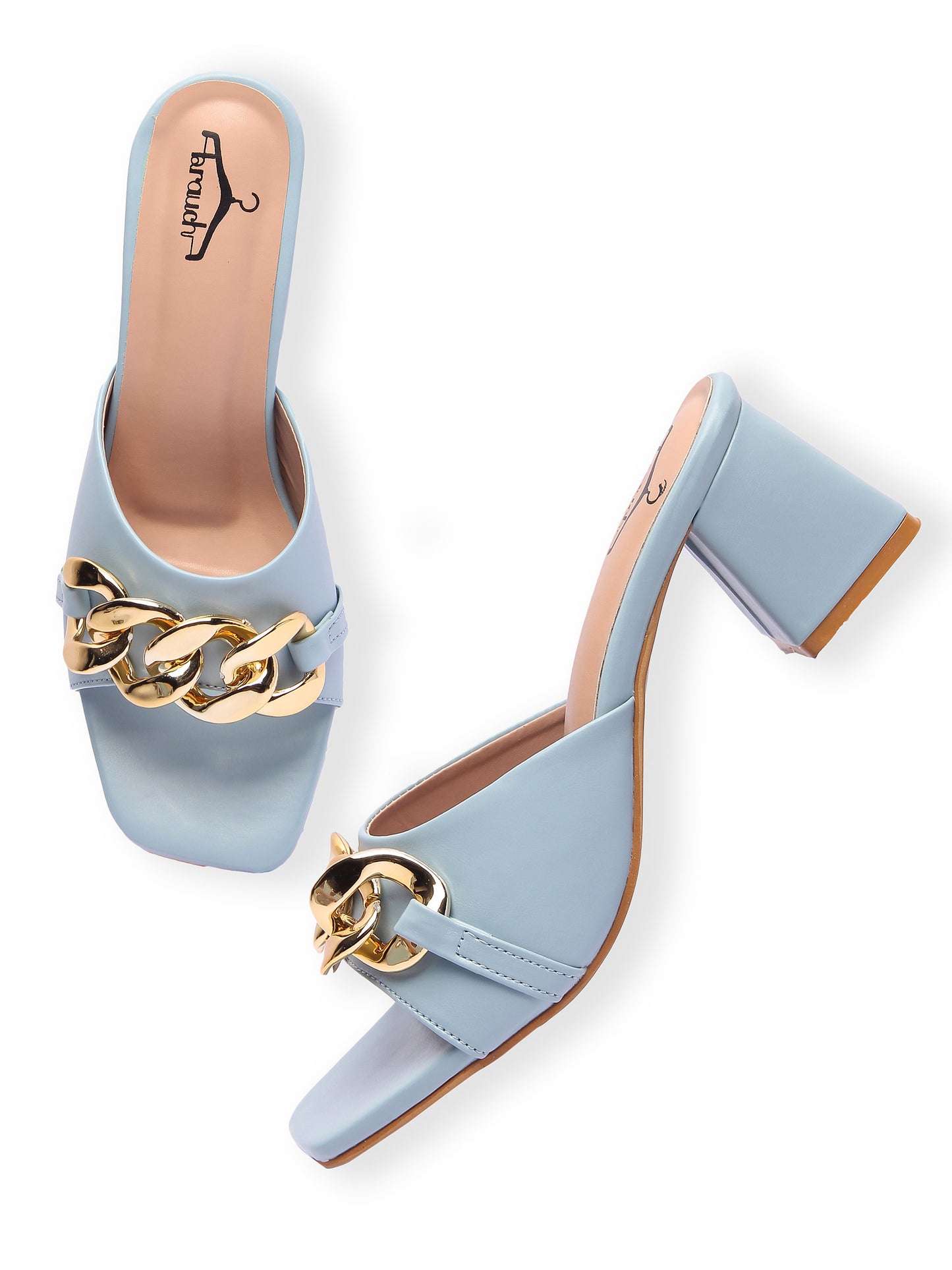 Brauch Women Blue Buckle Block Heel