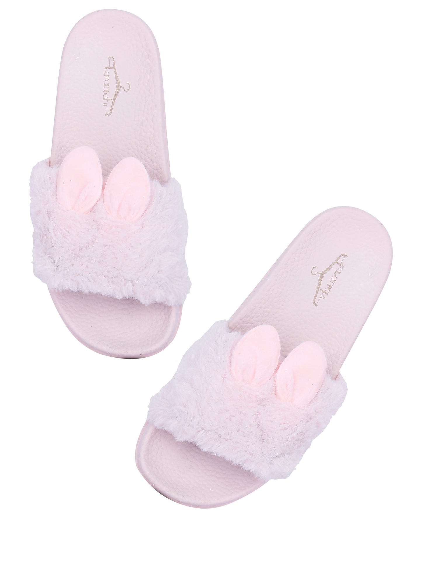 Brauch Women's Pink Fur Bunny Slides