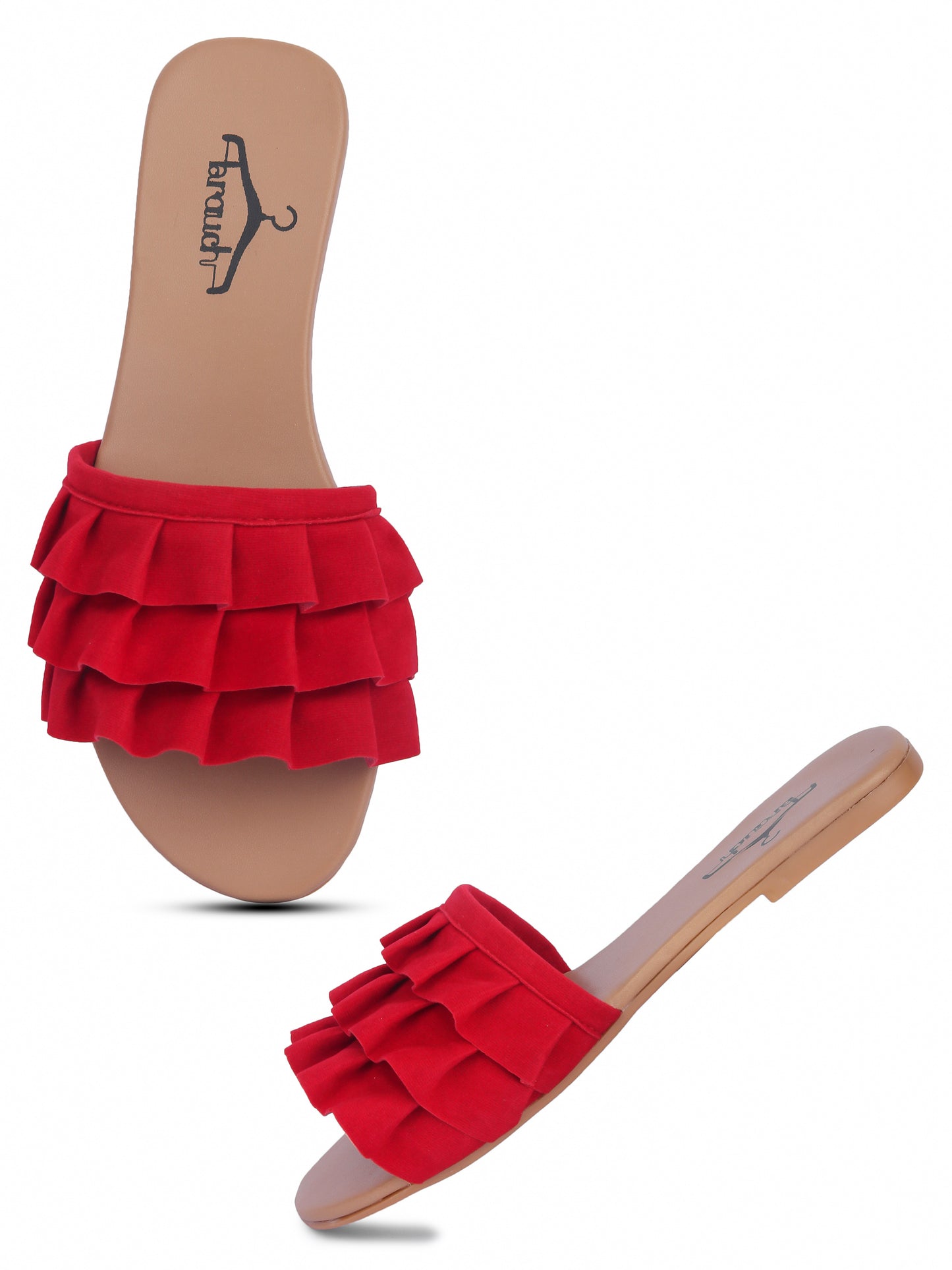 Brauch Women's Red Suede Frock Flats