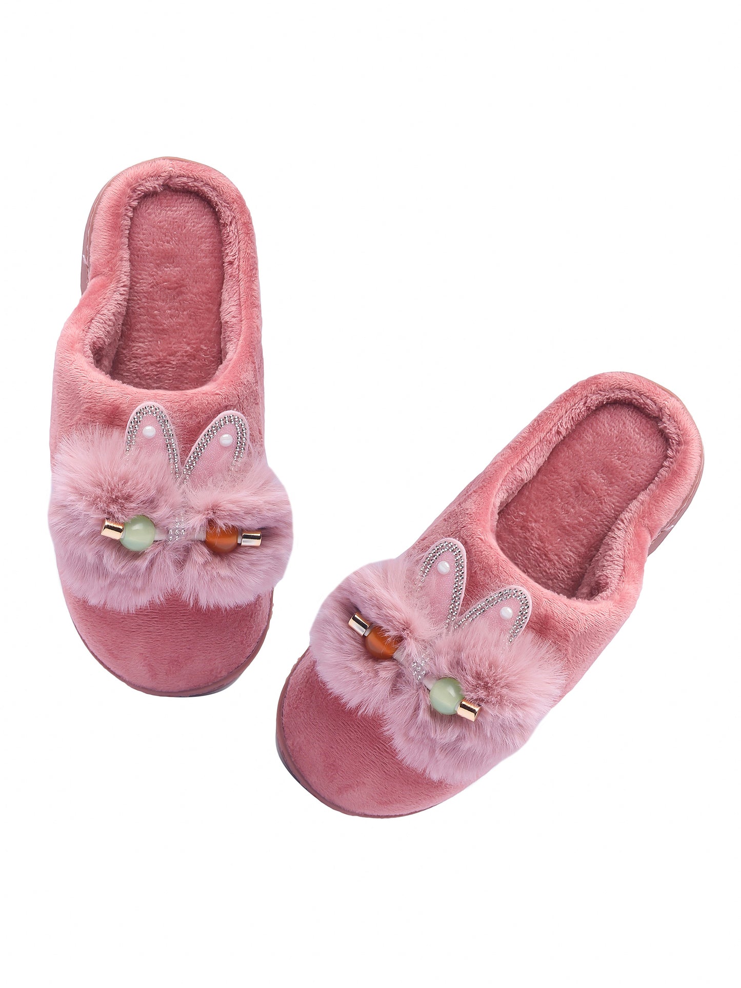 Brauch Women's Pink Kitty Stud Winter Slippers