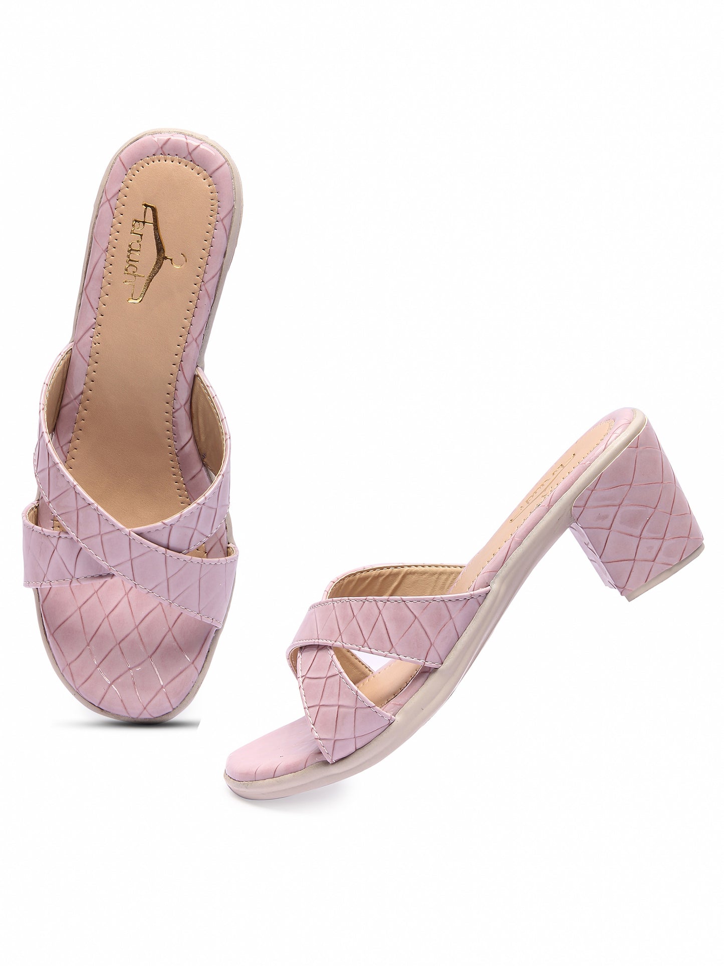 Brauch Women's Lavender Croc Patterned Heels
