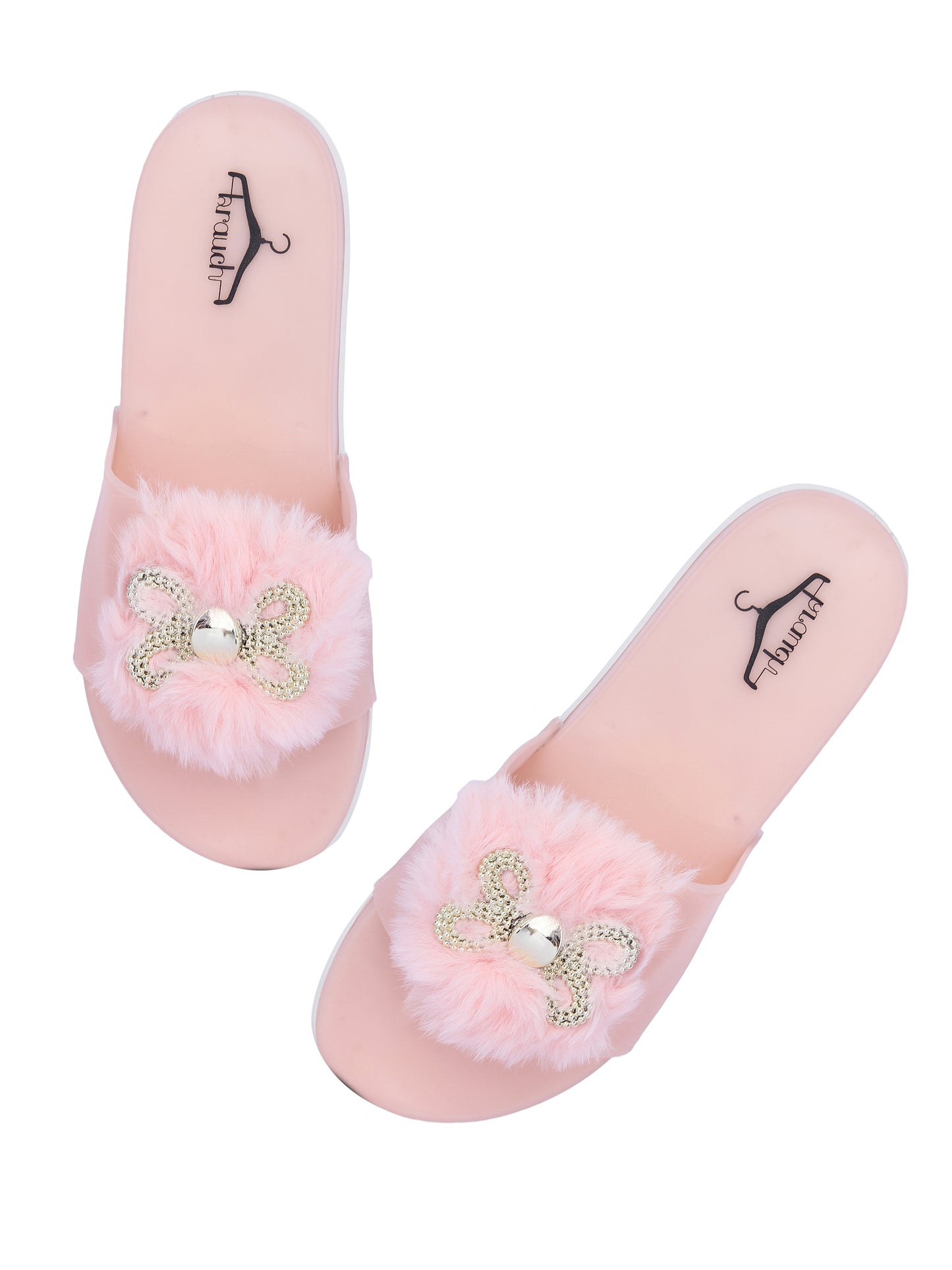 Brauch Women's Pink Butterfly Slides