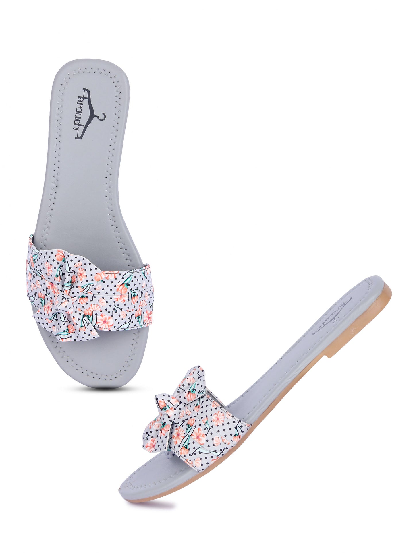 Brauch Women's Grey Flower Bow Flats