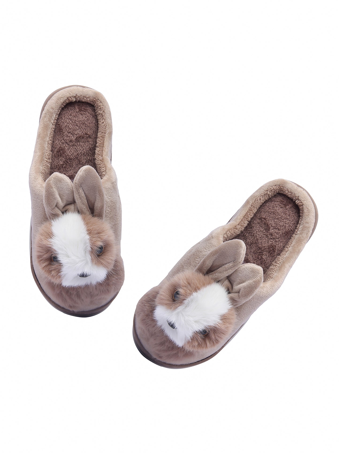 Brauch Women's Tan Cute Rabbit Winter Slippers