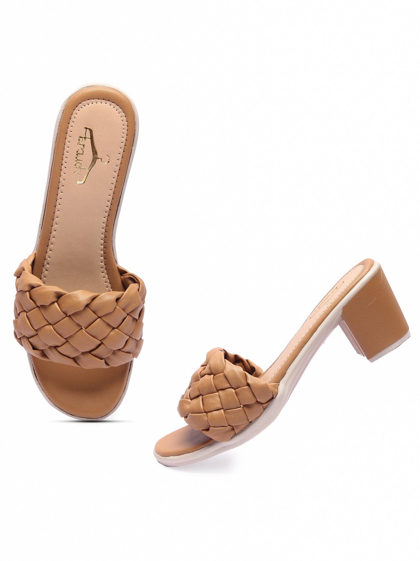Brauch Women's Tan Braided Heels