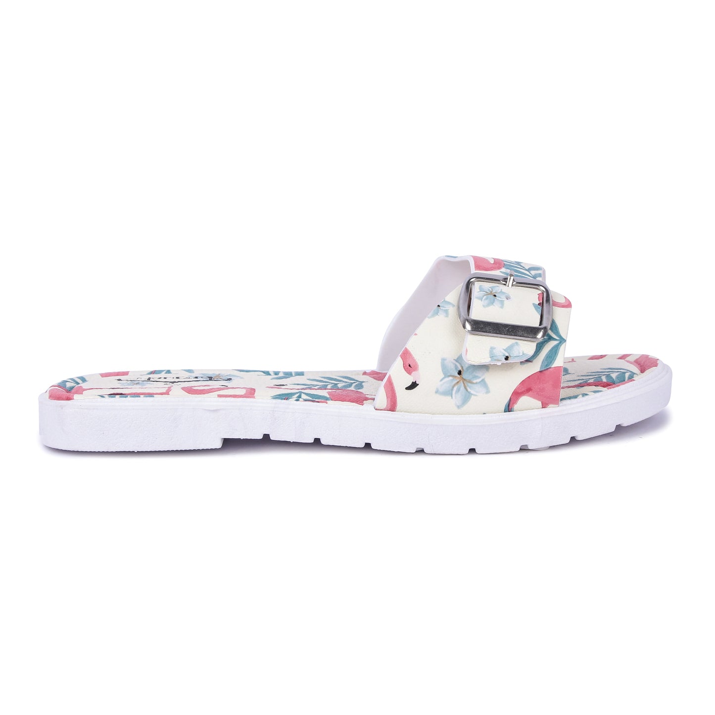 Brauch Women's Cream Flamingo Belt Slides