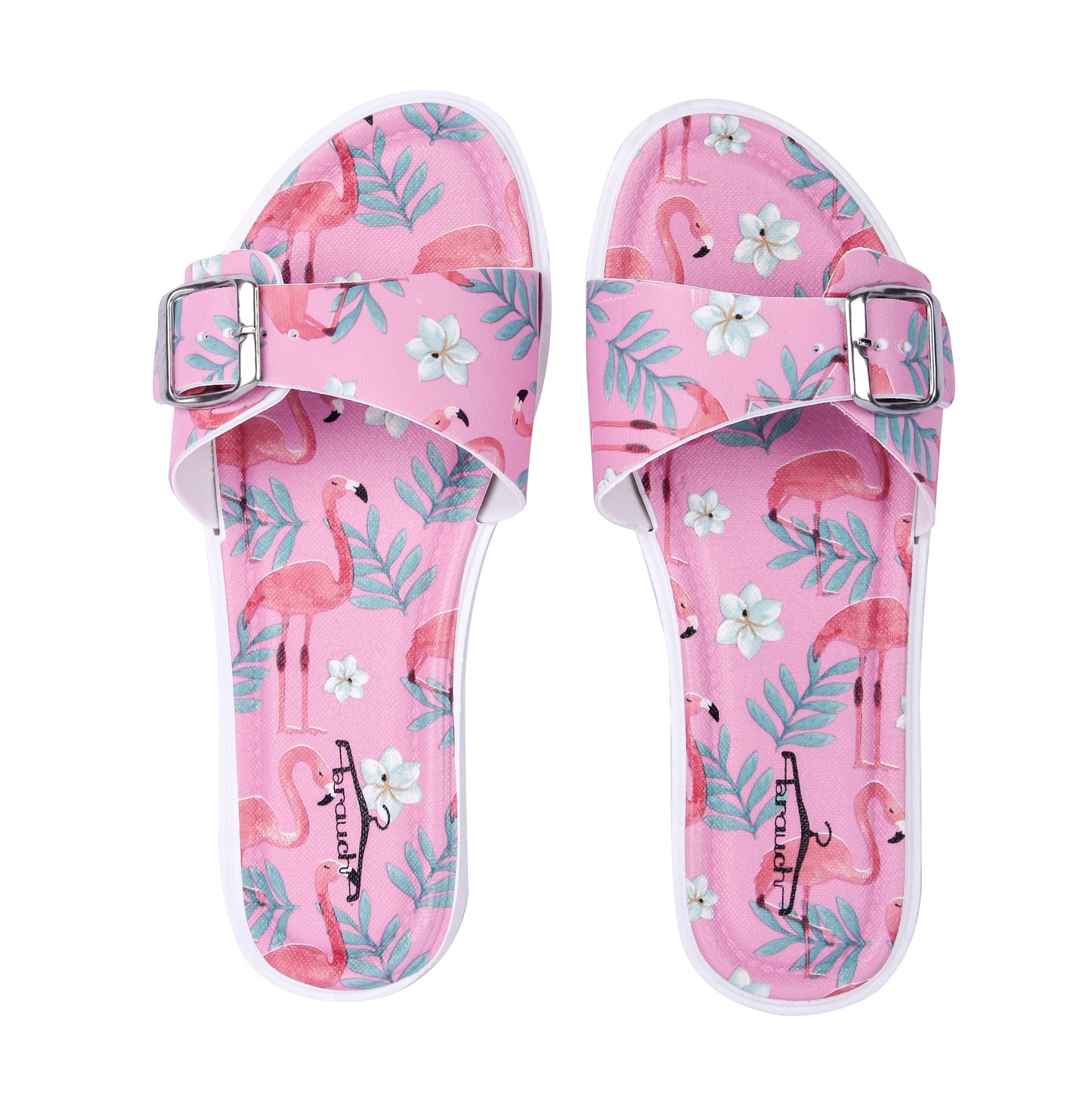 Brauch Women's Pink Flamingo Belt Slides