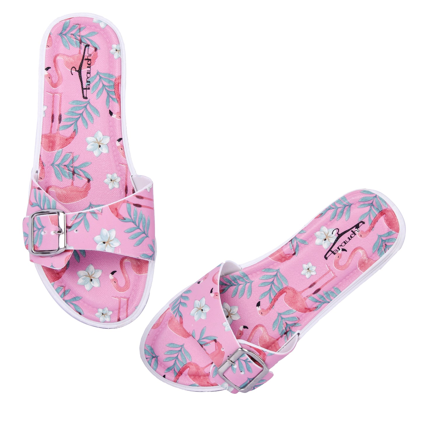 Brauch Women's Pink Flamingo Belt Slides