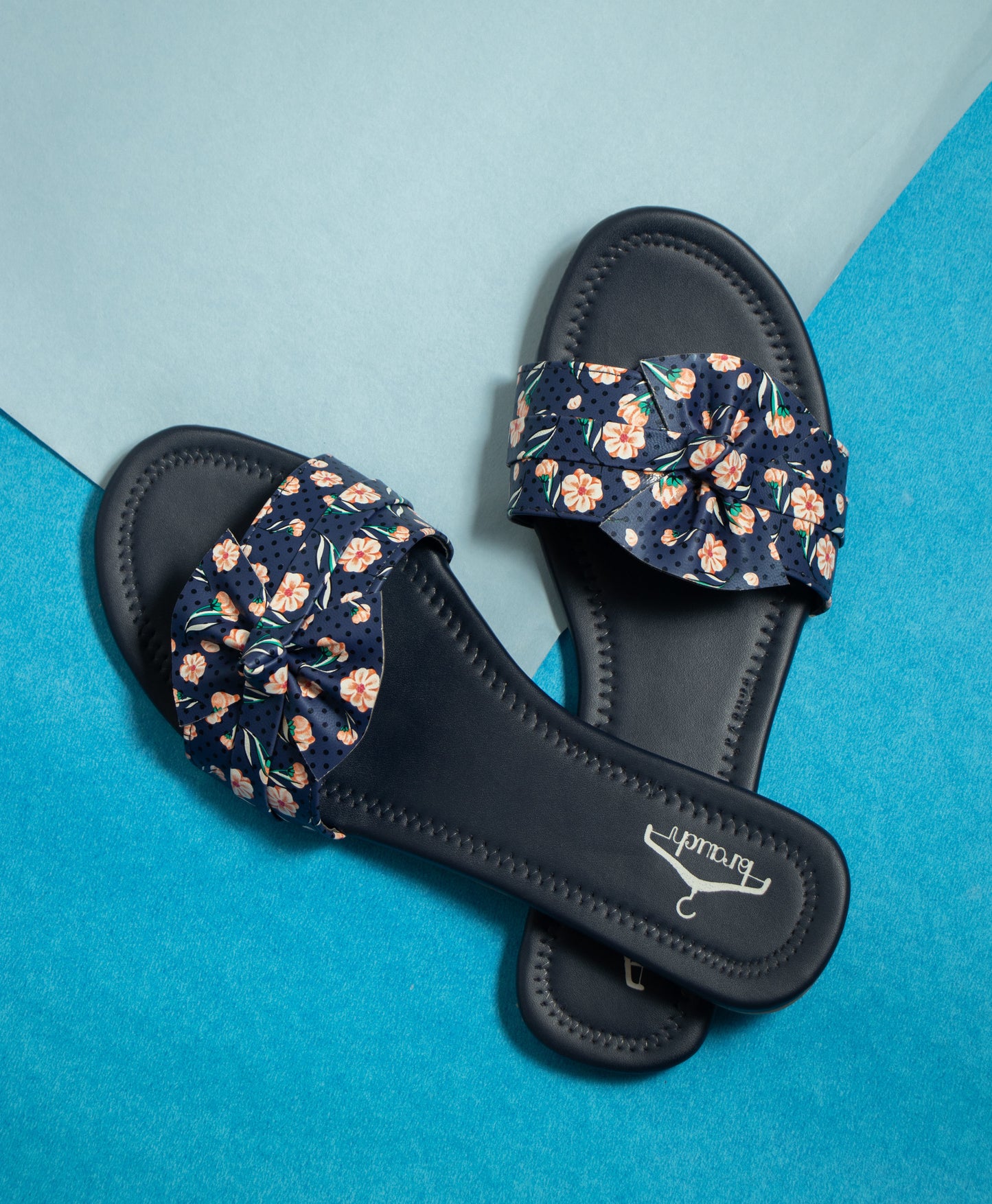 Brauch Women's Blue Flower Bow Flats