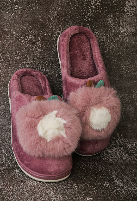 Brauch Women's Purple Apple Furry Winter Slippers