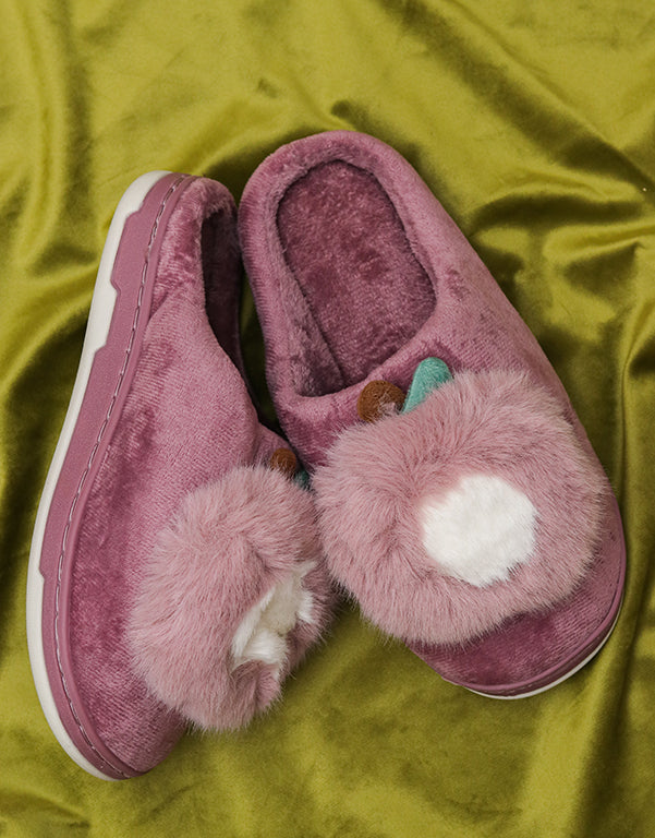 Brauch Women's Purple Apple Furry Winter Slippers