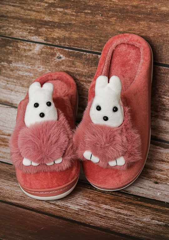 Brauch Women's Pink Snow Bunny Fur Winter Slippers
