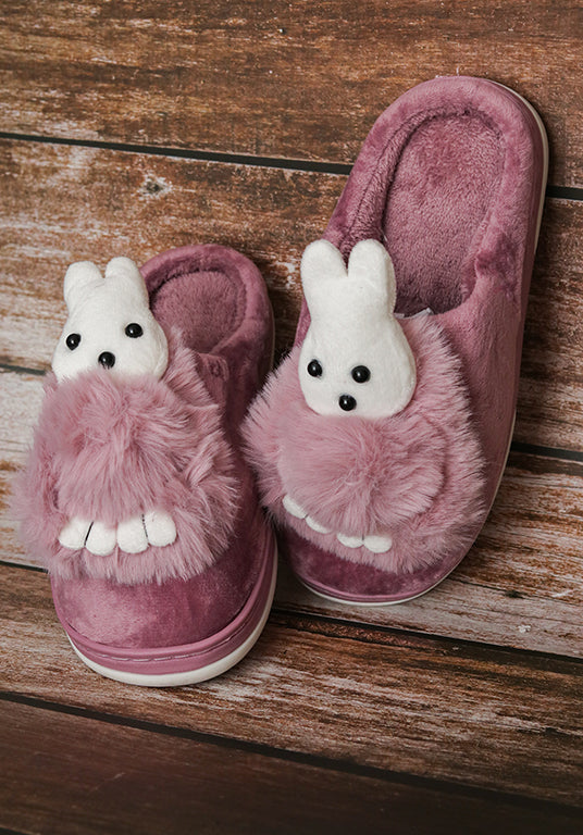 Brauch Women's Purple Snow Bunny Fur Winter Slippers