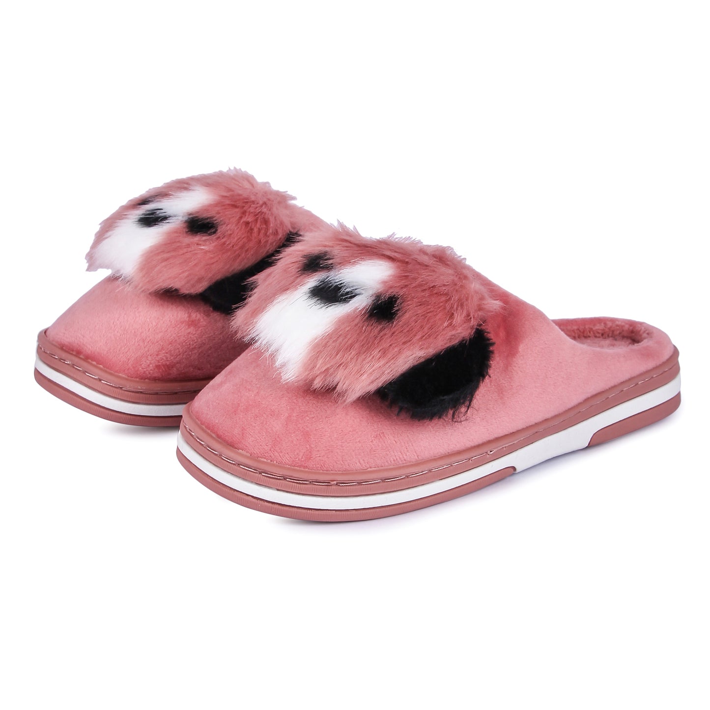 Brauch Women's Pink Cute Dog Winter Slippers