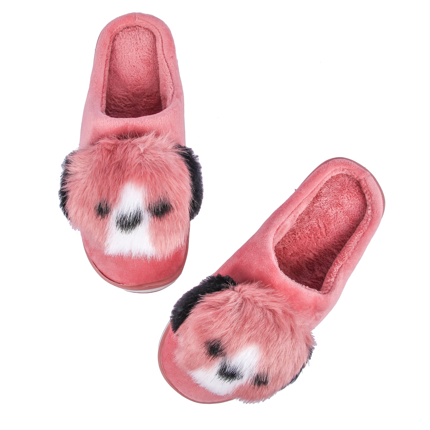 Brauch Women's Pink Cute Dog Winter Slippers