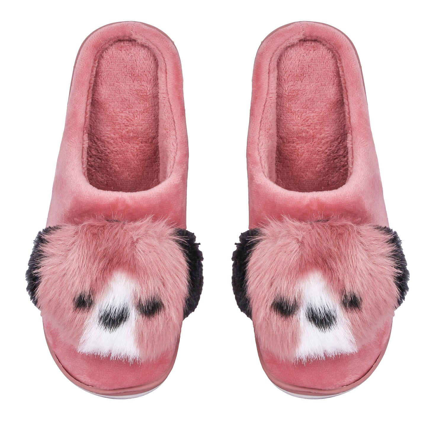 Brauch Women's Pink Cute Dog Winter Slippers