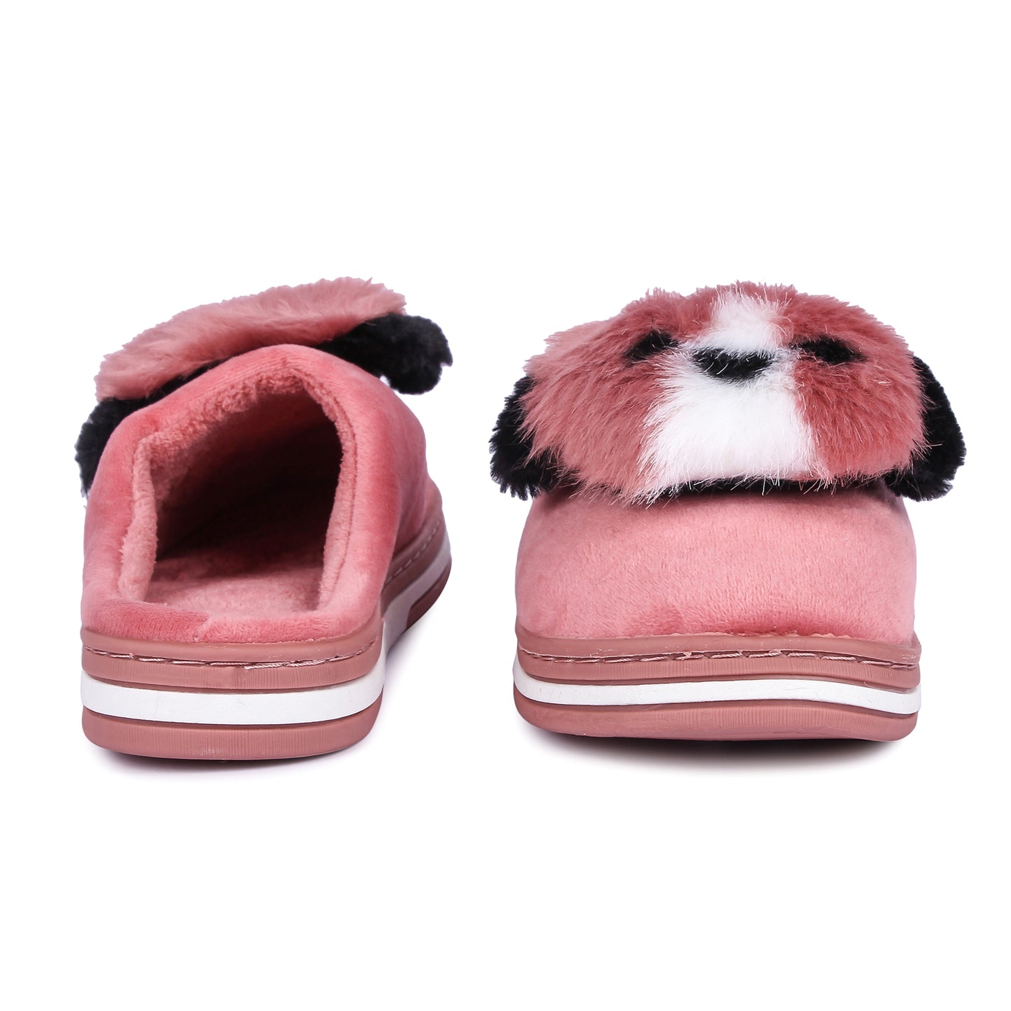 Brauch Women's Pink Cute Dog Winter Slippers