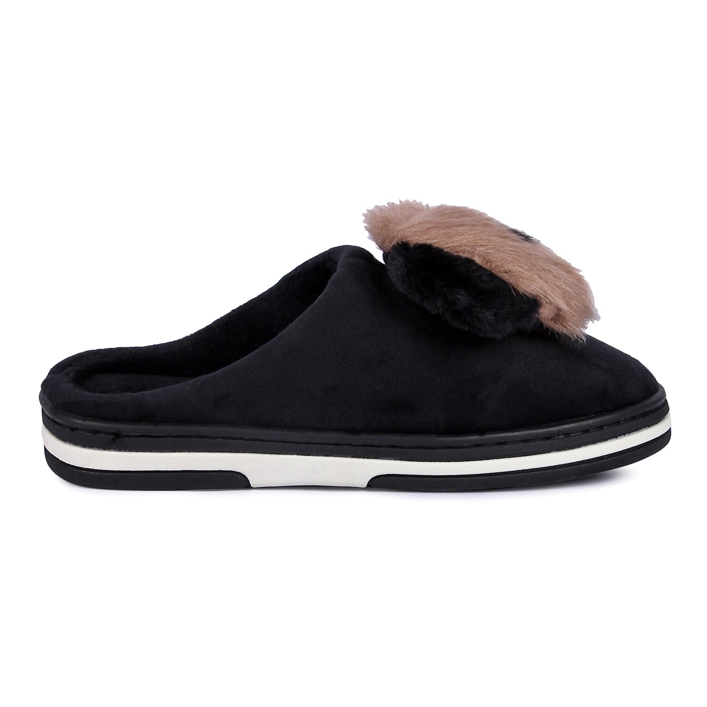 Brauch Women's Black Cute Dog Winter Slippers