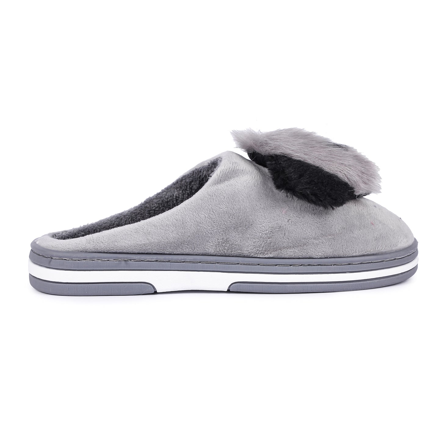 Brauch Women's Grey Cute Dog Winter Slippers