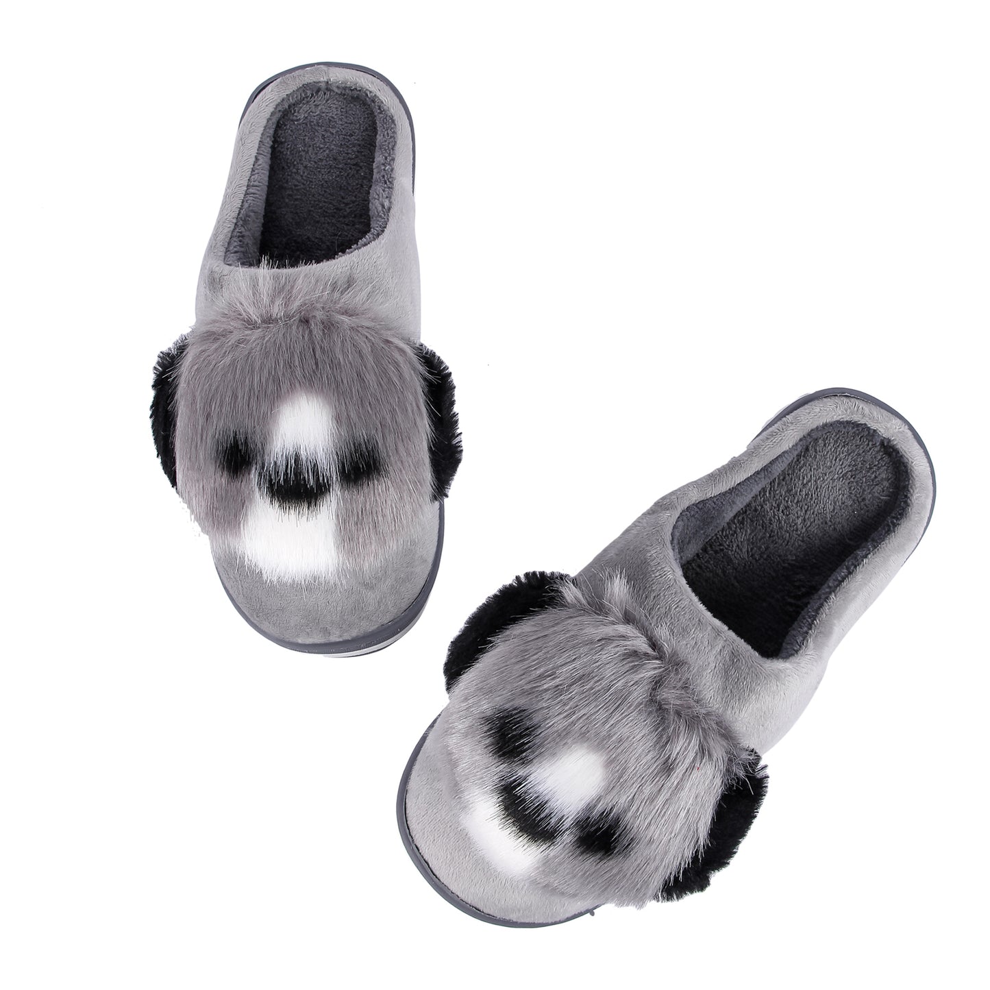 Brauch Women's Grey Cute Dog Winter Slippers